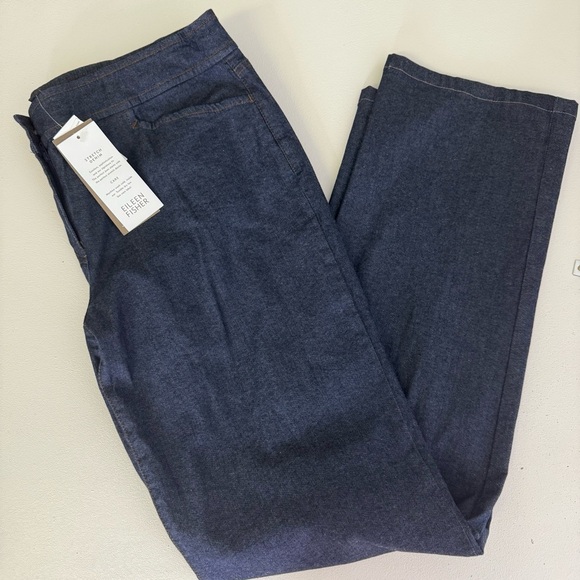 Eileen Fisher Chambray Stretch Denim Trousers Size Medium NWT - Picture 8 of 9